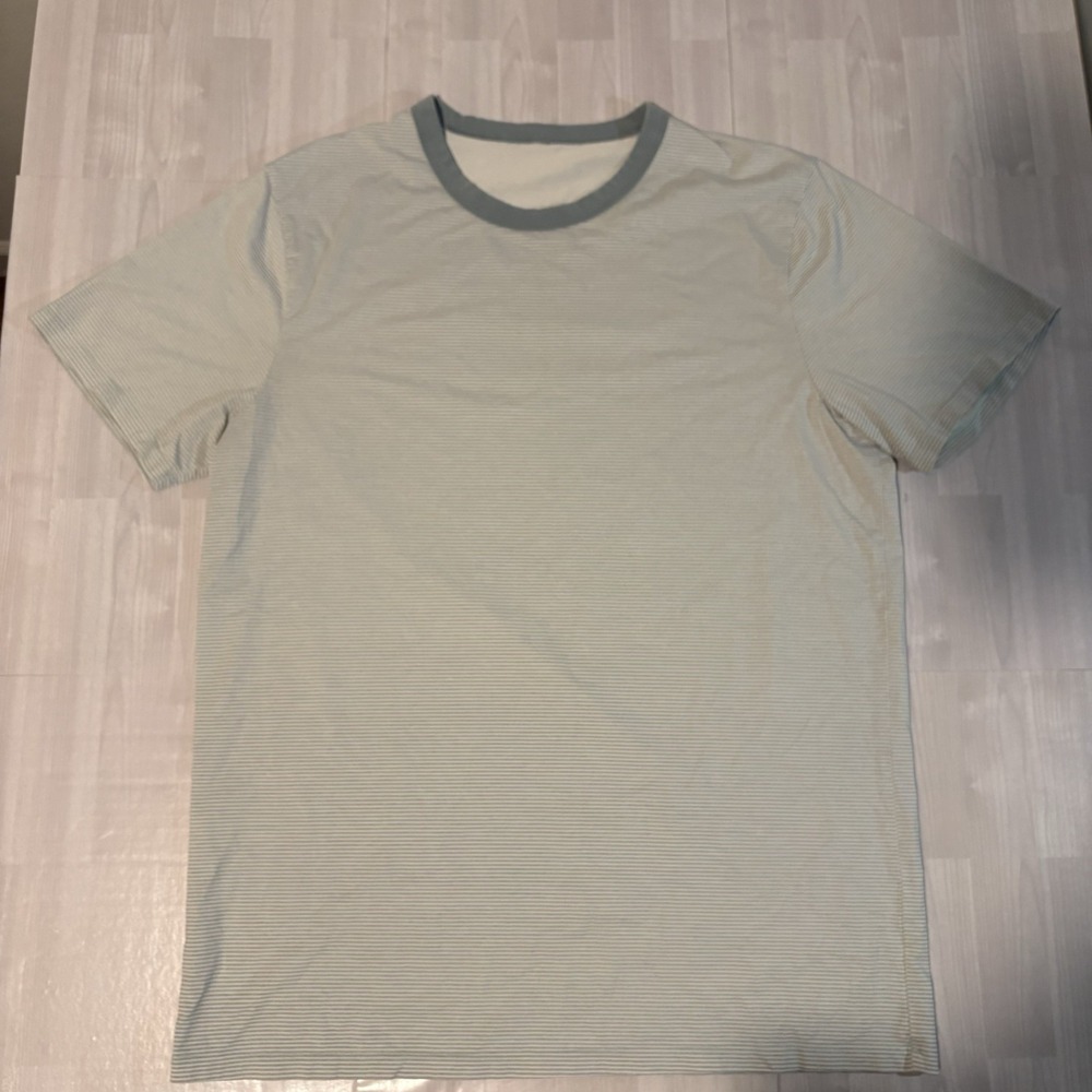 Lululemon Men's S Striped Crew Neck Short Sleeve T-Shirt "fundamental tee"